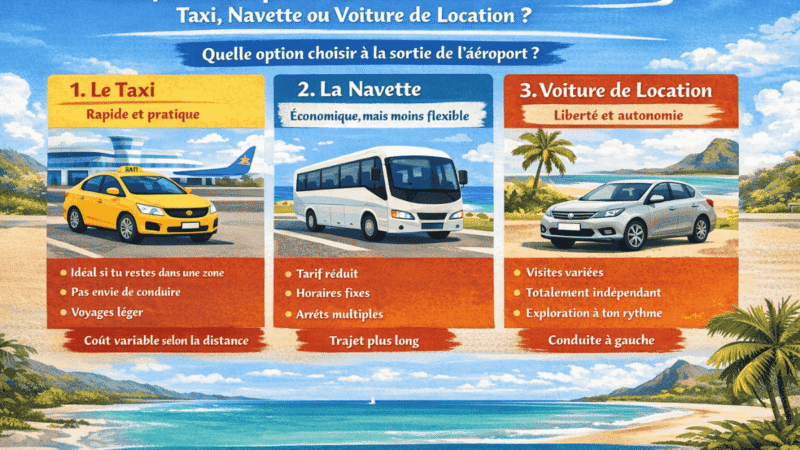 Transfert aéroport île Maurice : taxi ou voiture ?