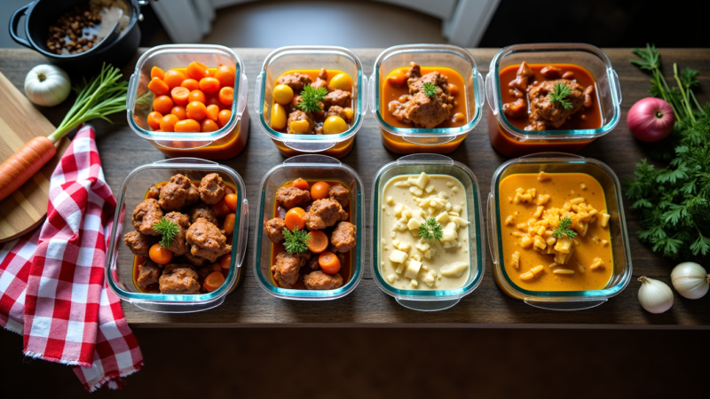 Menu batch cooking semaine d&rsquo;hiver : Des plats chauds et réconfortants prêts en un clin d&rsquo;œil