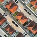 areal photography of brown building