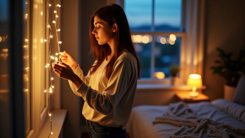 Fixer une guirlande lumineuse sans percer : le guide complet pour votre chambre